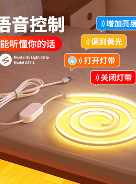 智能语音led灯带低压5v卧室床头氛围灯客厅电视背景墙自粘usb灯条