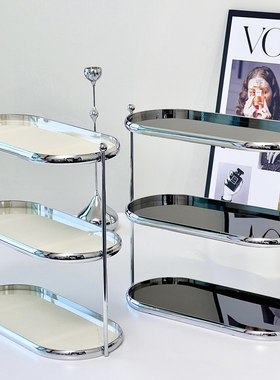 轻奢梳妆台双层化妆护肤品置物架亚克力收纳架厨房桌面杯香水托盘