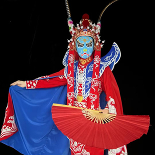 川剧变脸服装男花脸武生戏服戏曲演出表演服装租赁霸王别姬手推绣