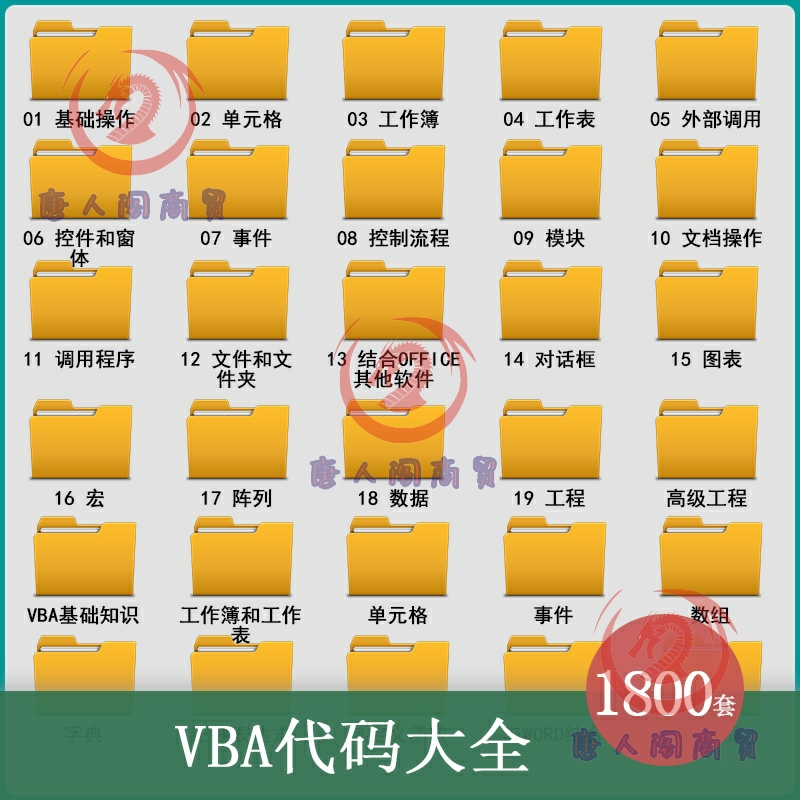 EXCEL VBA基础知识代码库源代码自定义函数实例工作表自动化设置