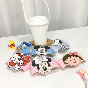 异形卡通手提史努比奶茶杯套 手摇杯提袋 奶茶布兜 环保便携