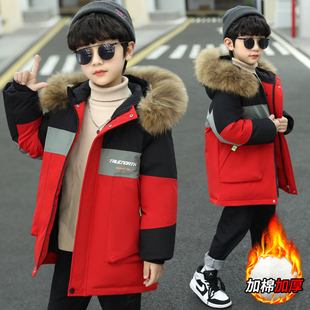 男童棉衣2025冬季新款儿童中大童羽绒棉服宝宝中长款加厚棉袄外套
