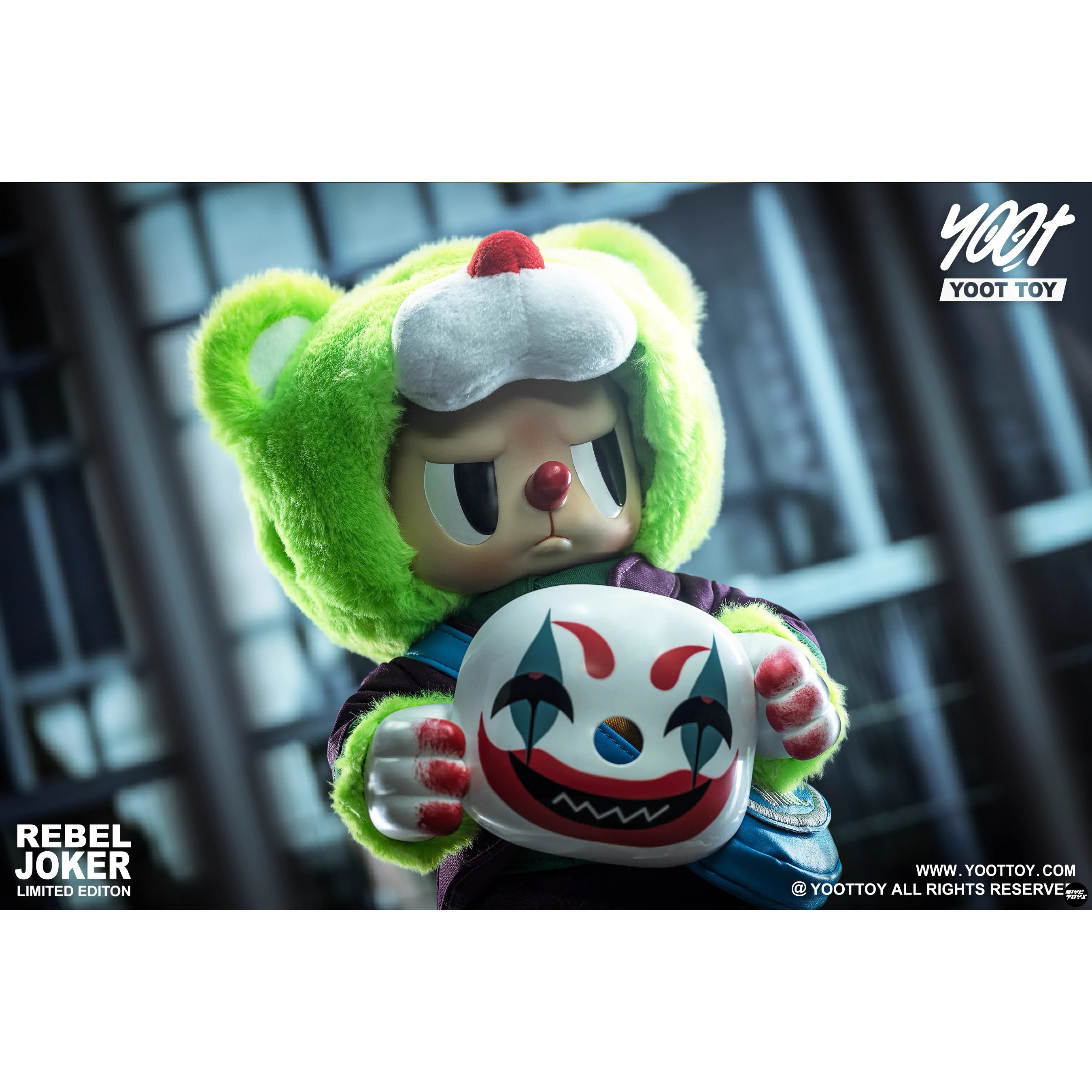 正版现货YOOT TOY叛逆熊小丑熊 天才与疯子JOKER毛绒公仔潮玩摆件