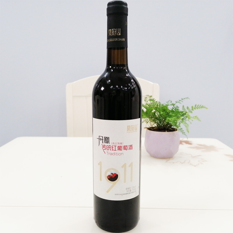 陕西丹凤传统红葡萄酒安森曼酒庄陈酿1911精品甜型甜红单支红酒