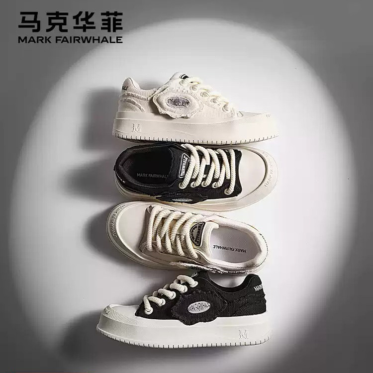马克华菲情侣帆布鞋女春季2026新款低帮潮鞋韩版百搭休闲板鞋男鞋