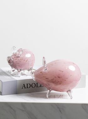 百帆釉面动物饰品可爱小猪桌面饰品客厅酒柜儿童房可爱高档装饰