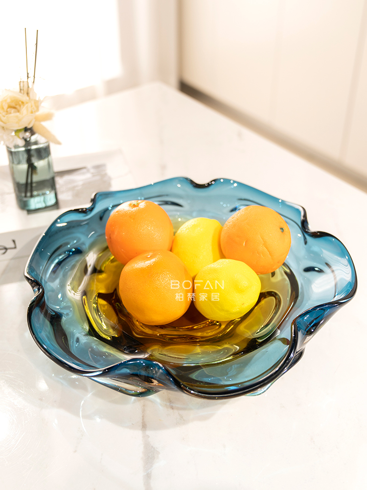 百帆无障碍豪华釉面果盘客厅茶几摆件艺术样板房餐桌储物桌面装饰