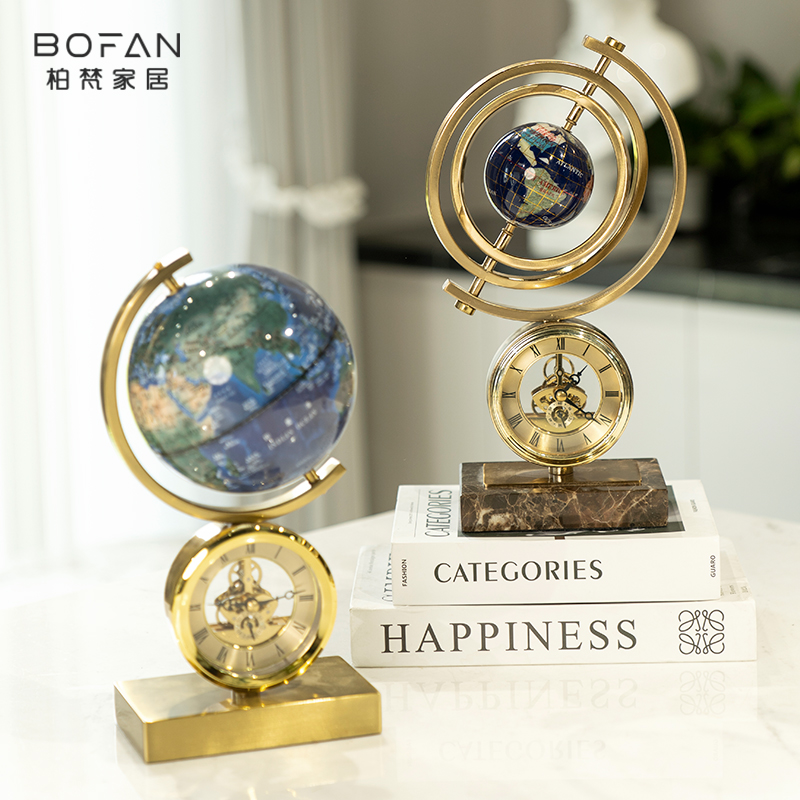 柏梵轻奢地球仪摆件设计师办公室酒柜客厅装饰品高档乔迁新居摆设