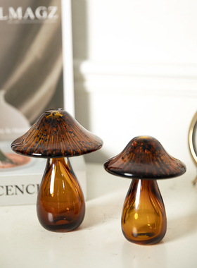 百帆简约现代釉面艺术蘑菇饰品高端创意酒柜书柜客厅桌面饰品