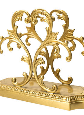 柏梵轻奢黄铜餐厅客厅纸巾收纳架