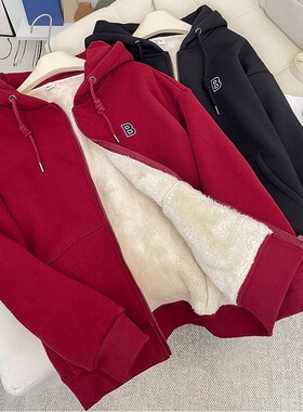 2024winter women warm hoodie jackets coats ladies cardigan女