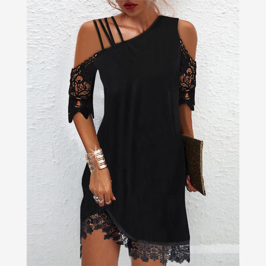 Women patchwork Sequin off shoulderdress欧美女亮片露肩连衣裙