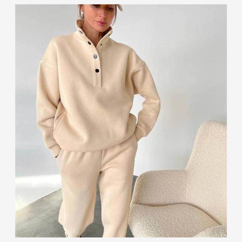 欧美休闲运动卫衣裤套装 Fleece Sweatshirt Pants Tracksuit Set