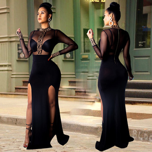 evening Mesh nightclub禮裙 dress slit perspective side