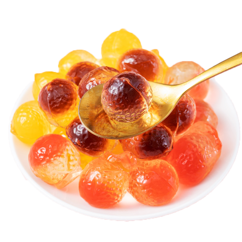 茶半糖爆浆软糖水果味夹心水晶糖维c糖果网红办公休闲儿童小零食