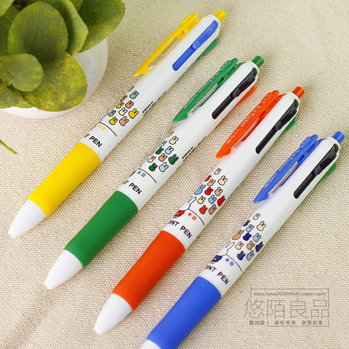 晨光文具经典MF1006米菲家族按动四色圆珠笔4色原子笔学习用品0.5