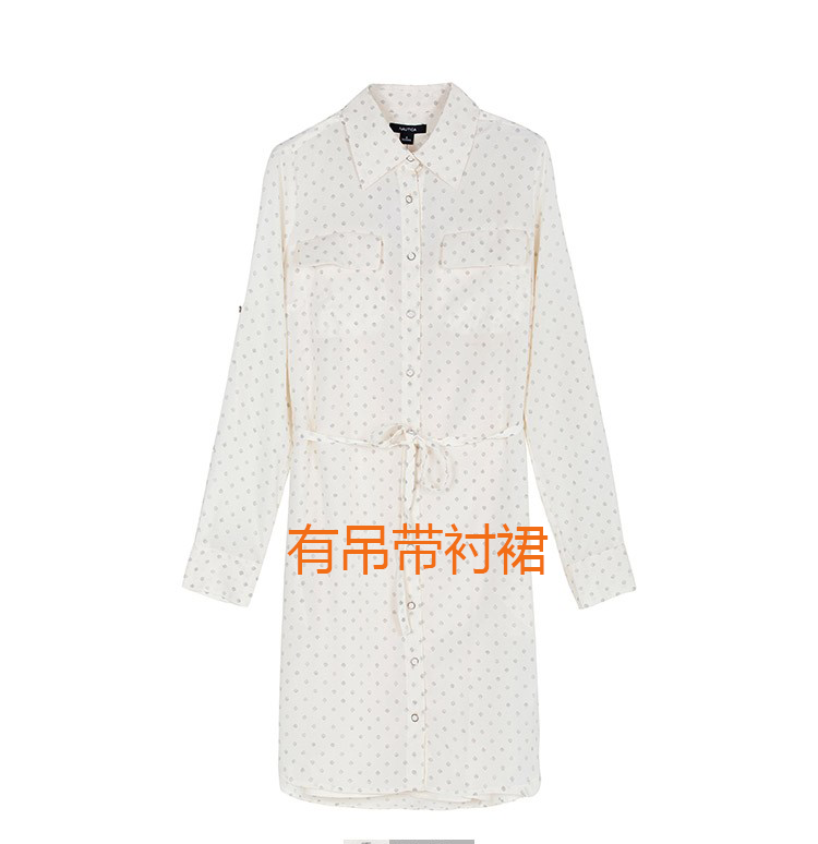 诺帝卡女衬衫裙长袖吊带简约