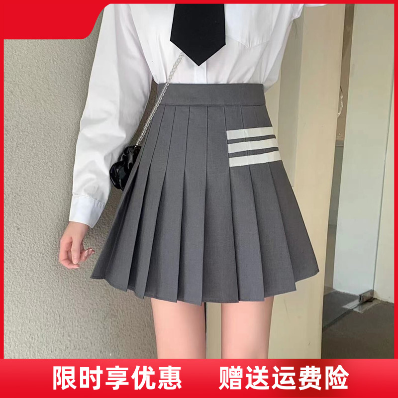 短裙百褶裙学院风a字显瘦