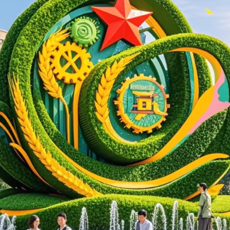 绿雕工艺品定制仿真五一节绿雕景观景区广场大型户外网红景观小品