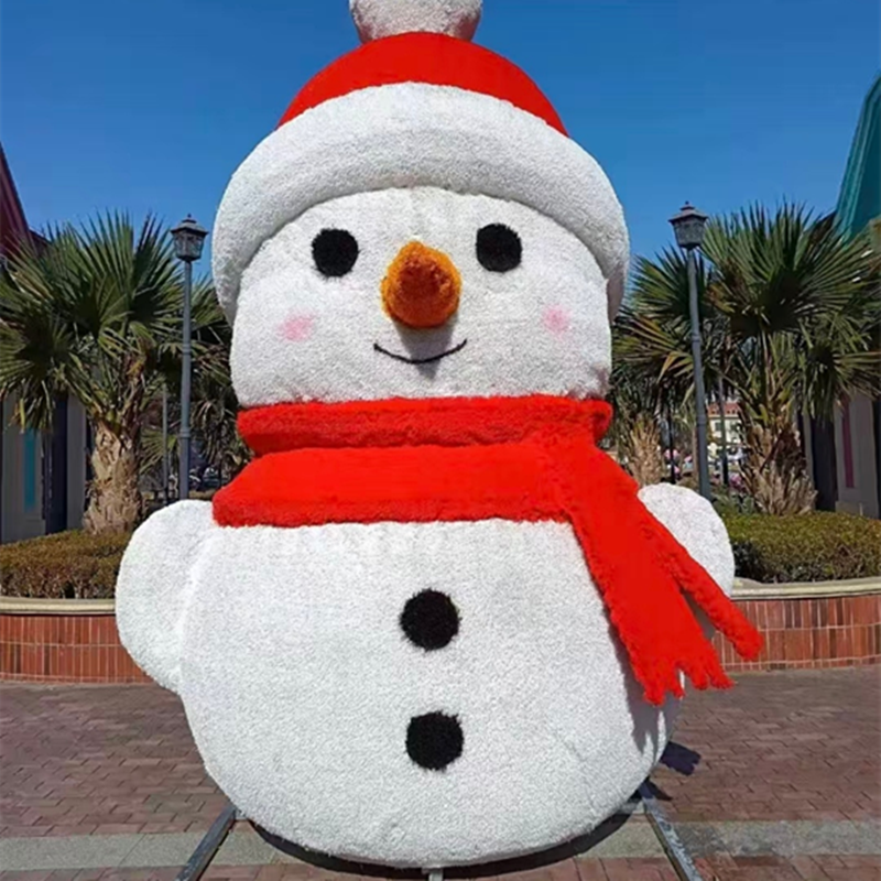 绿雕工艺品大型绿雕雪人造型景观户外游乐园滑雪场网红打卡道具