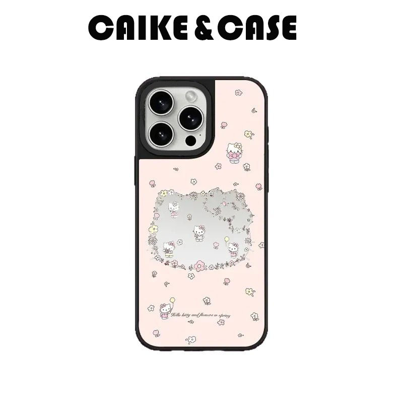 HelloKitty镂空鲜花苹果17pro手机壳16镜面15plus软壳iPhone13保护壳14创意防摔12可爱kt猫X少女心Air