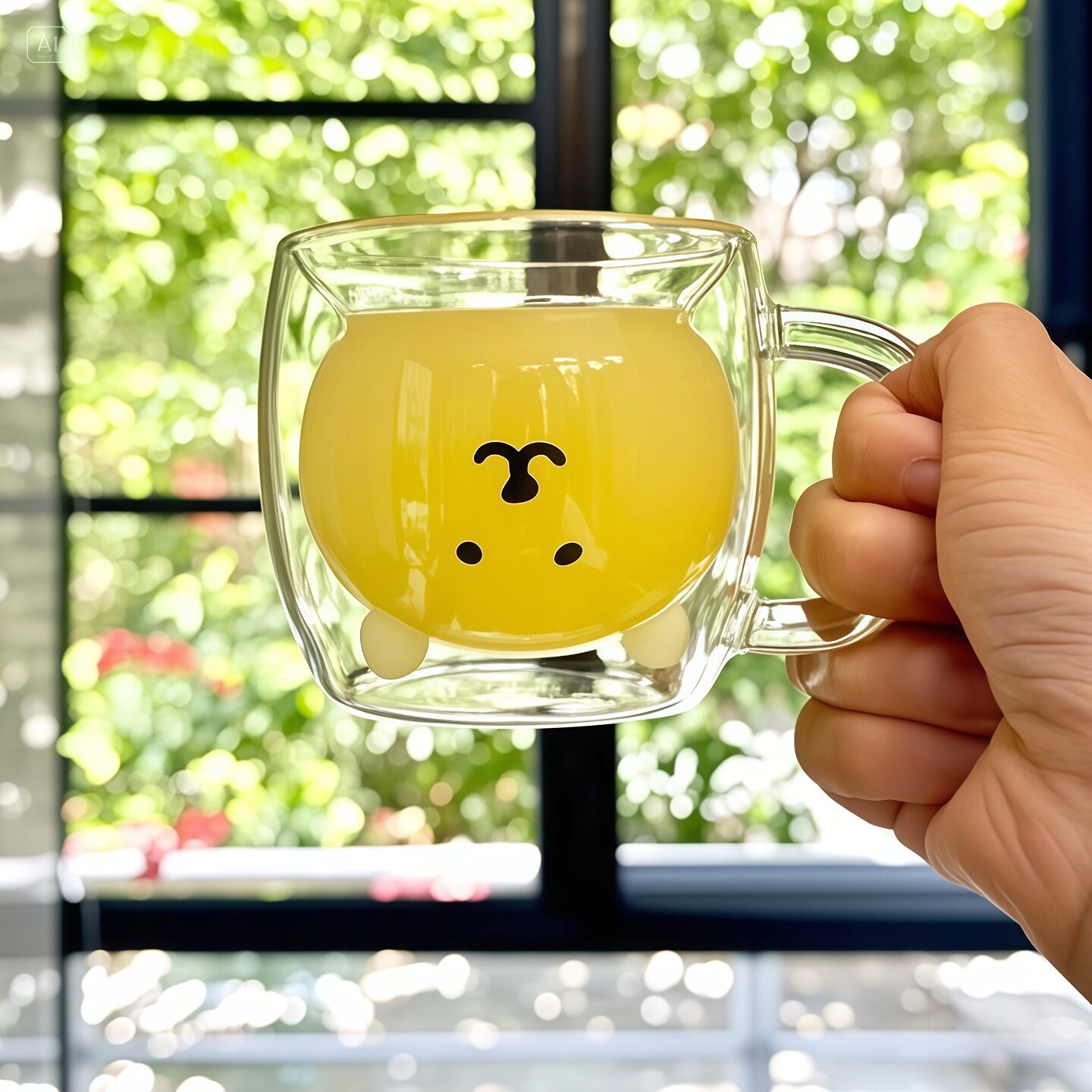 自嘲熊水杯高硼硅玻璃杯