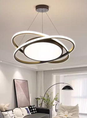 餐厅吊灯简约现代饭厅餐桌吧台卧室灯2024年黑色大气中山吸吊灯具