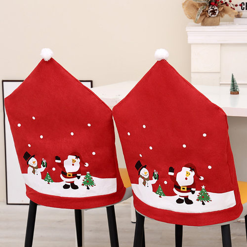 Christmas Cartoon seat cover Santa Claus Chair cap ornament
