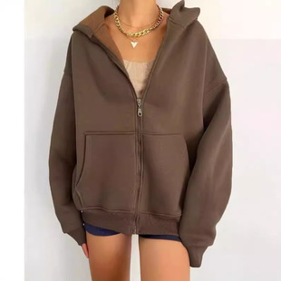 cardigan short jacket women hoodie hooded Casual coat zipper
