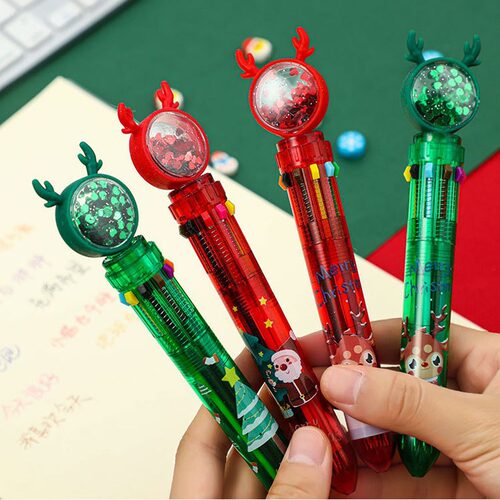 New Christmas sequins color pens prizes children stationery