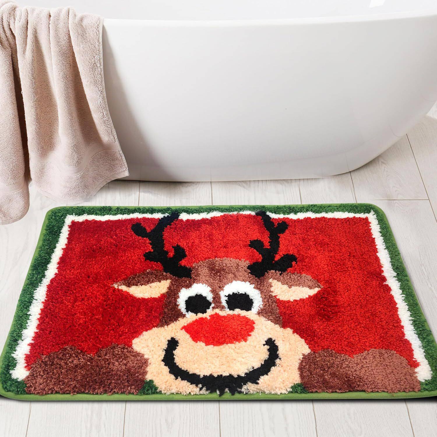 圣诞脚垫Christmas absorbent cartoon carpet non slip foot mat