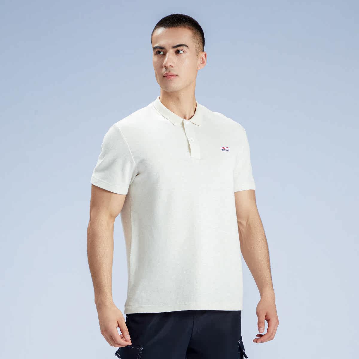 正品鸿星尔克男装运动t恤 翻领夏季男士透气排汗轻氧polo衫短袖男