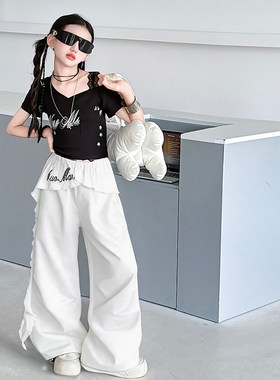 女童爵士舞服蕾丝潮衣裤休闲时髦