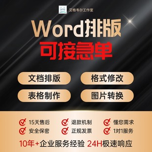 Word排版表格代做制作美化文档编辑文字录入格式修改PDF转换编辑