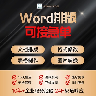 Word排版表格代做制作美化文档编辑文字录入格式修改PDF转换编辑