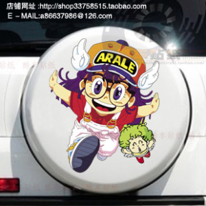 阿拉蕾和小嘎备胎贴纸备胎车贴后备胎车贴备胎贴让顾后罩衣贴RAV4