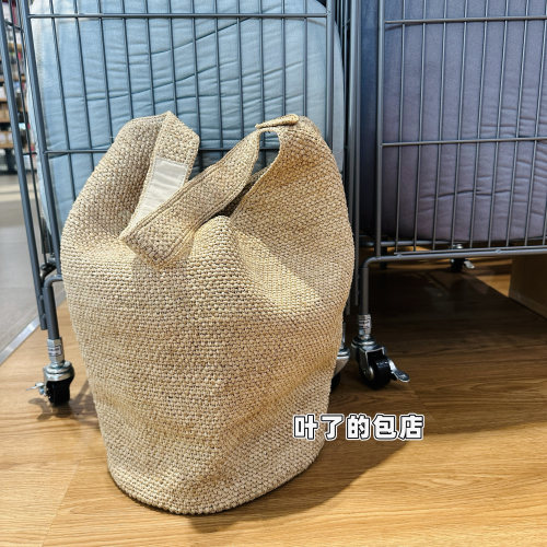 朝鲜制拉菲草帽子女款夏季2026小众编织包设计感海边度假沙滩包