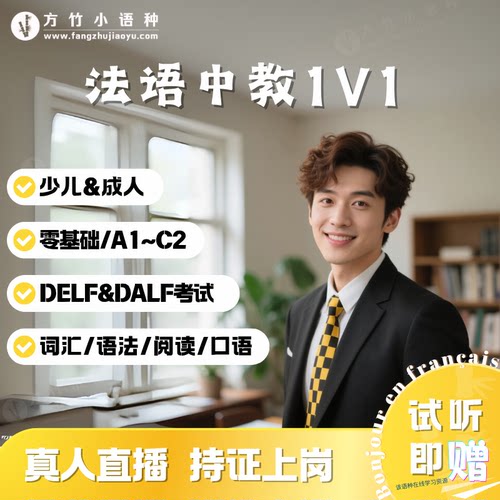 【法语中教】一对一真人在线直播课法语1V1语法词汇DELF/DALF备考