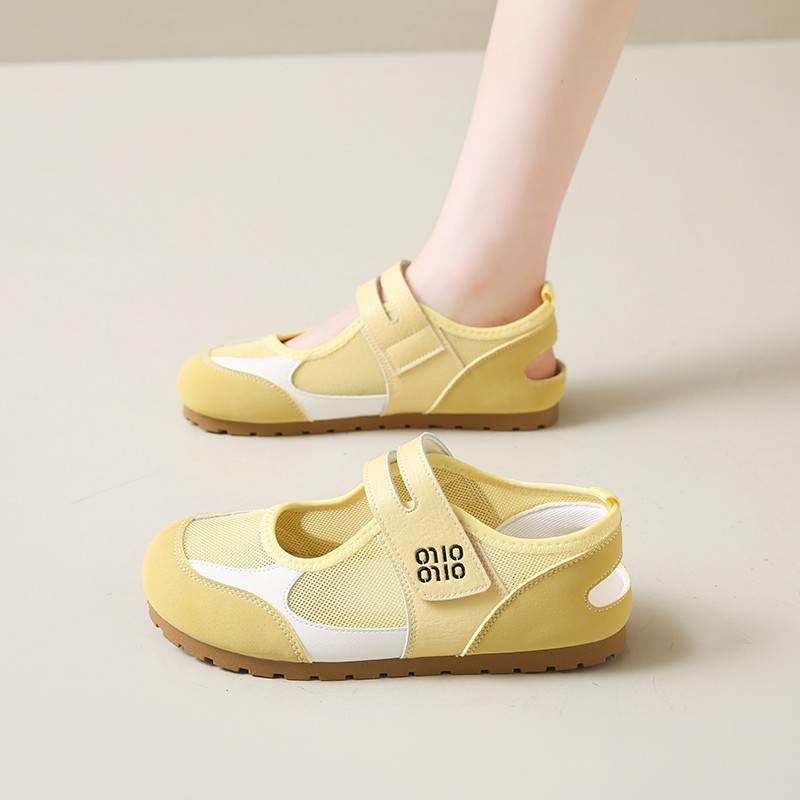 网鞋女透气网面夏天薄款运动凉鞋2026新款魔术贴一脚蹬女鞋子镂空图片