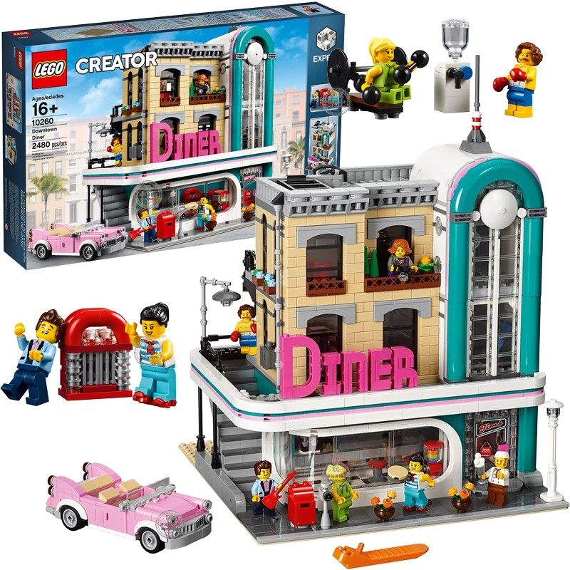 lego乐高10260 创意街景美式怀旧餐厅男女孩组装积木拼搭益智玩具