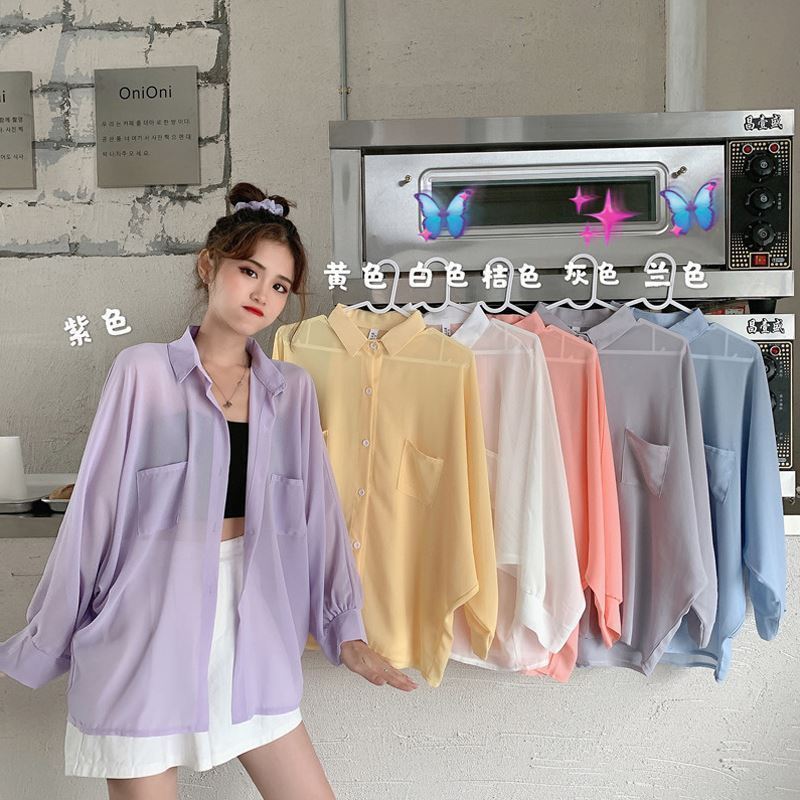 紫色衬衣女韩国香芋紫上衣防晒时尚韩版外穿宽松长袖新款女士衬衫|msdalam kategori Butik wanita / wanita, shirt - dari Buy2taobao.com untuk memberikan perkhidmatan ejen Taobao profesional membeli
