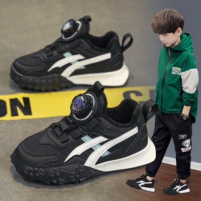 帮登官方正品男童运动鞋冬季加绒棉鞋新款儿童鞋子保暖儿童鞋男孩