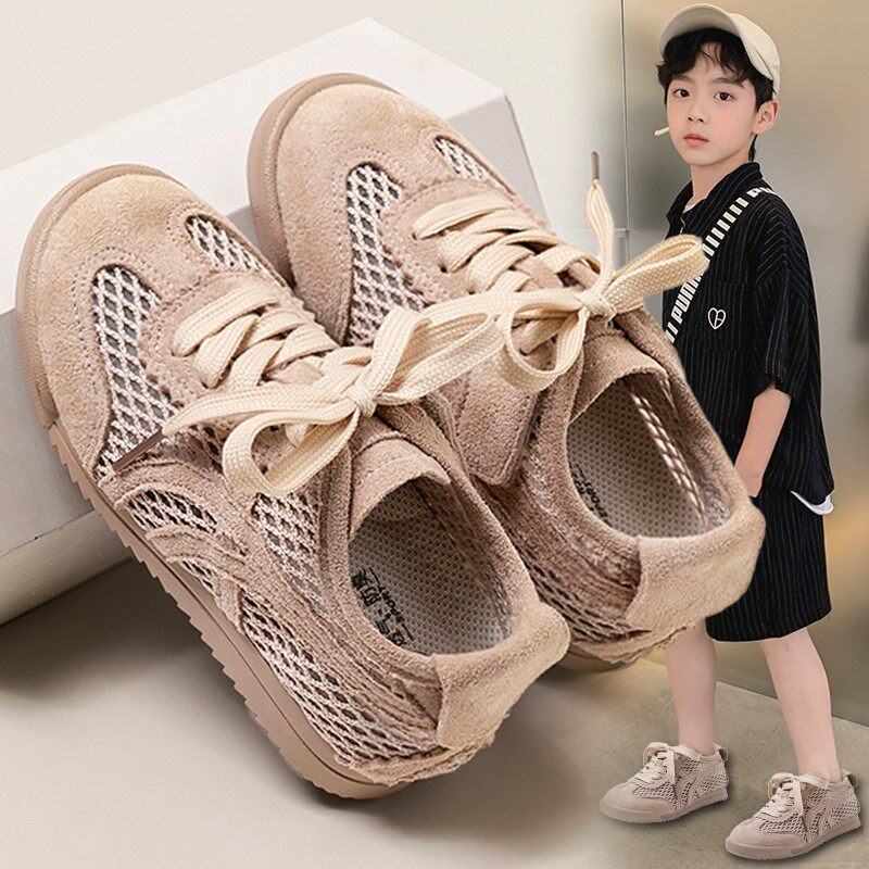 帮登男童鞋子夏季2025新款儿童网面透气运动德训鞋男孩薄款镂空单