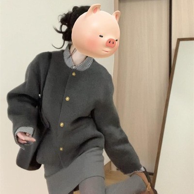 秋冬季穿搭一整套富家千金小香风高级感加厚毛呢外套半身裙两件套