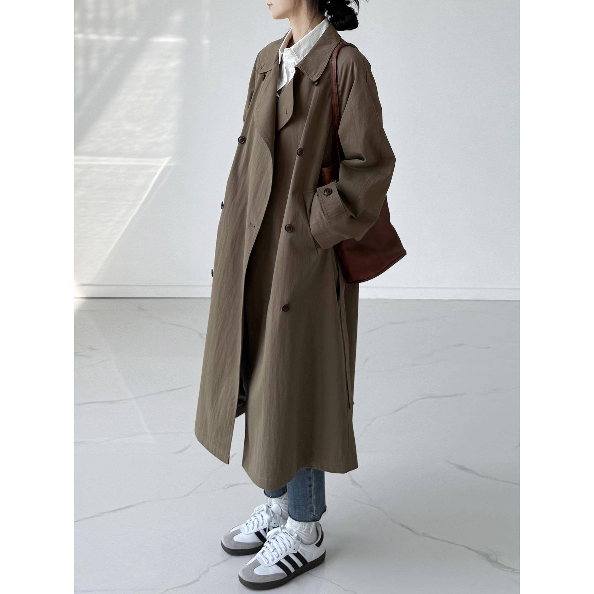 风衣外套女2025秋季新款韩版中长款立领宽松气质高级感小个子大衣