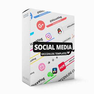 ViccoVlog 达芬奇原创 社交媒体动画模板 SocialMedia Templates