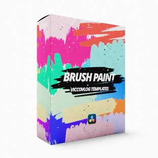 ViccoVlog 达芬奇原创 油彩笔刷标题模板 Brush Paint Titles