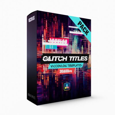ViccoVlog 达芬奇 Glitch故障效果标题字幕预设包 全帧率版本