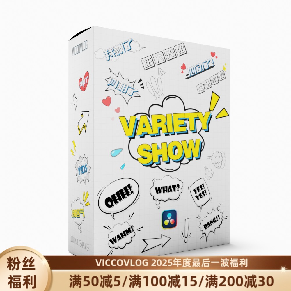 ViccoVlog 达芬奇原创 综艺花字模板 Variety Text Templates