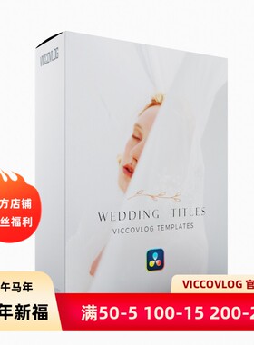 ViccoVlog 达芬奇原创 婚礼标题模板 Wedding Titles